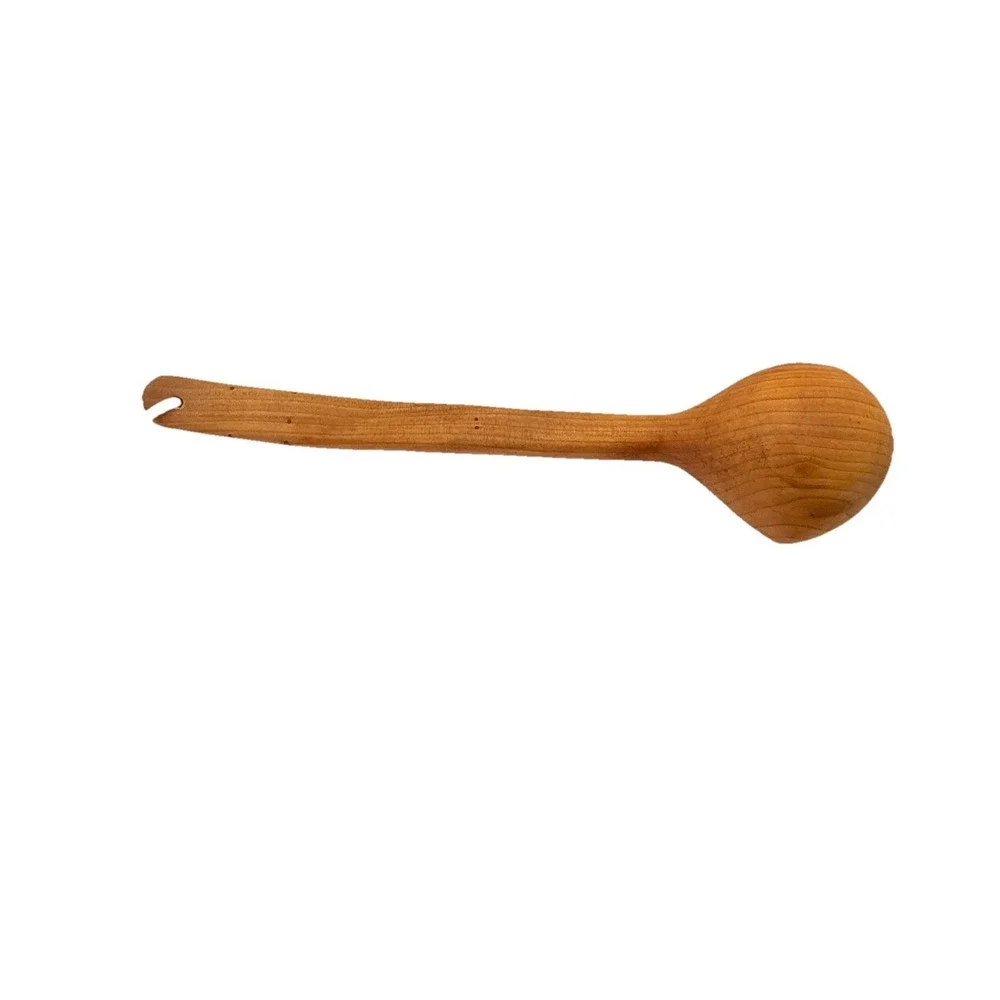 Hand Carved Hickory Ladle Pour Spout Primitive Farmhouse Kitchen Heritageware